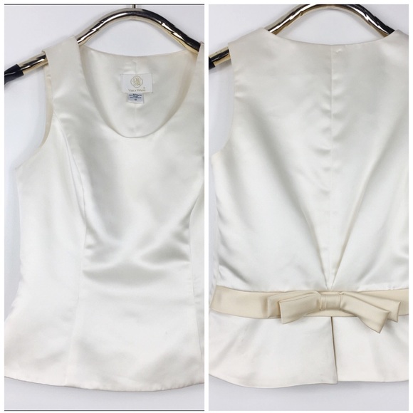 Vera Wang Wedding Dress Top Satin Bow Cream - Picture 1 of 8